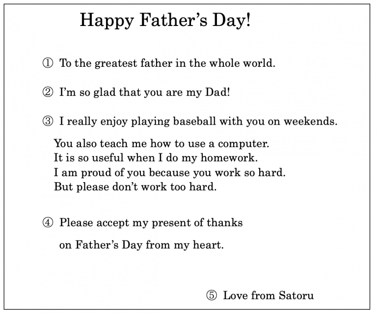 How To Write A Fathers Day Card 幼児英会話もnesイングリッシュスクール